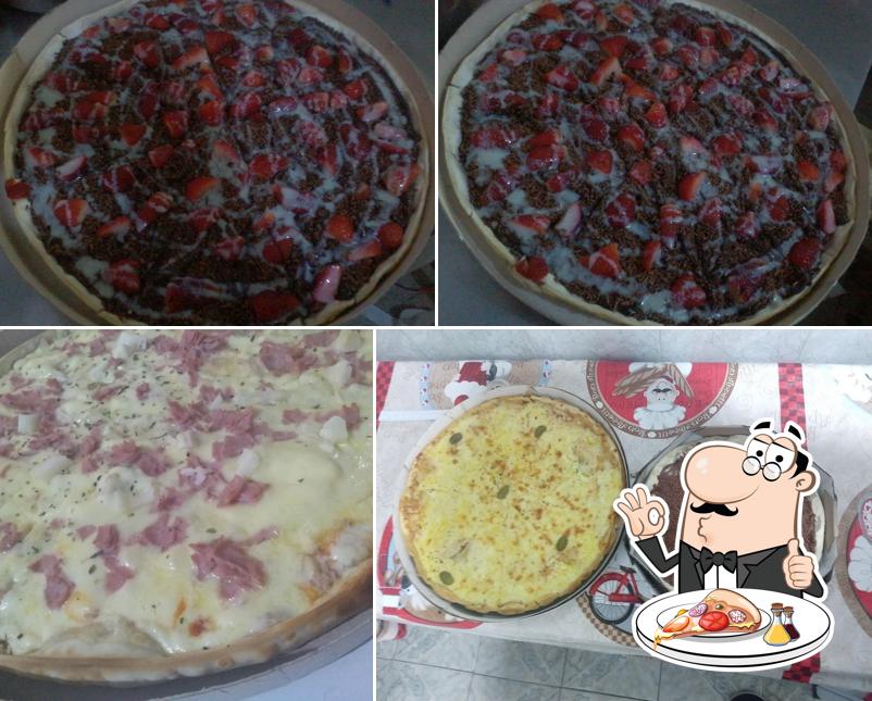 Escolha diferentes variedades de pizza