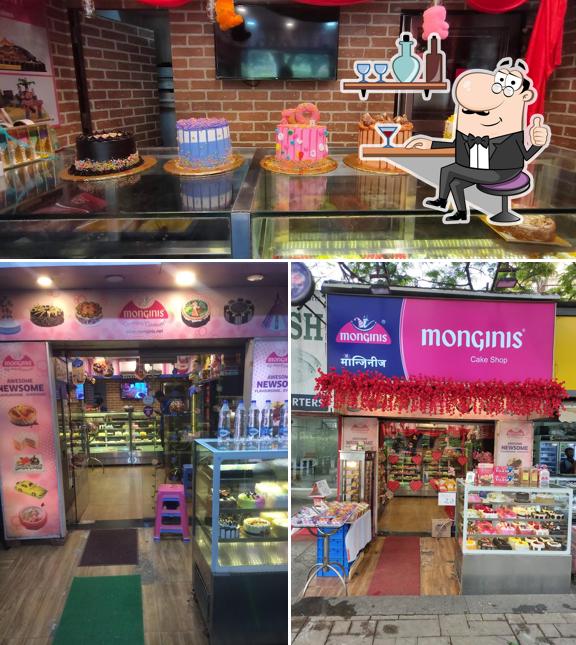 Take a seat at one of the tables at Monginis Cake Shop