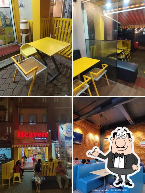 Take a seat at one of the tables at Heaven Pizza & Cafe