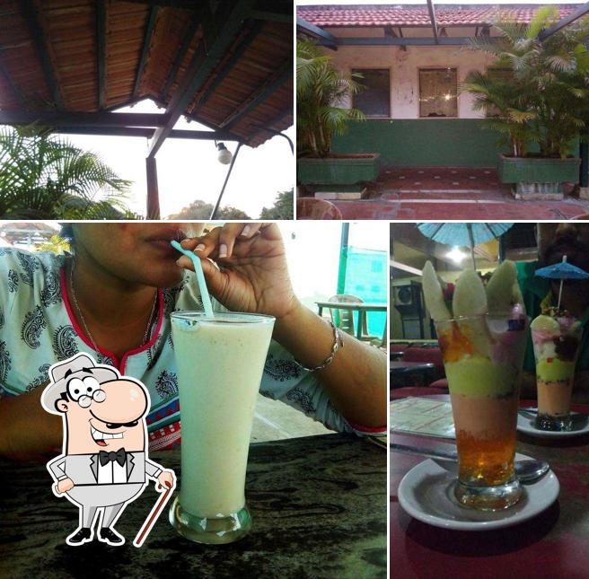 Among different things one can find exterior and drink at Penguin Ice Cream Parlor
