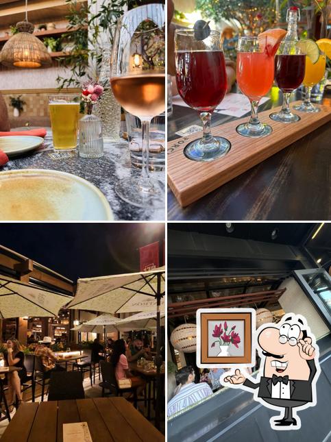 Installez-vous à l'une des tables de Porch