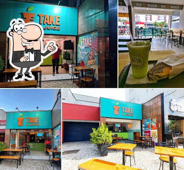 Sente em uma das mesas no Take a Juice - Varjota