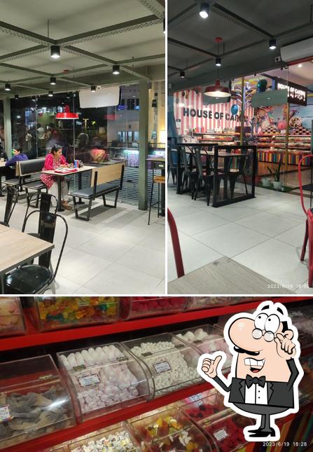 Take a seat at one of the tables at KFC