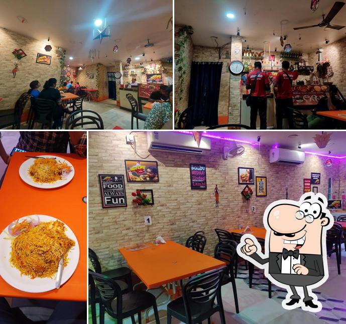 Take a seat at one of the tables at The Hot Lips