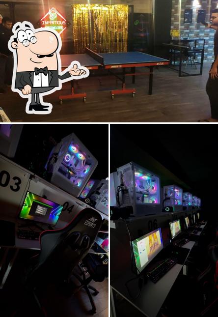 The interior of inFAMOUS Gaming Cafe