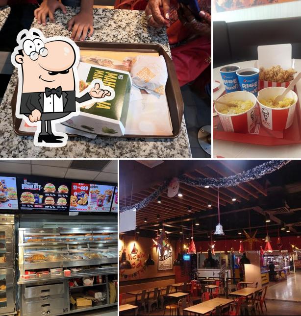 Take a seat at one of the tables at KFC