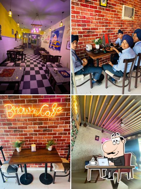 Take a seat at one of the tables at Mr.Brown cafe