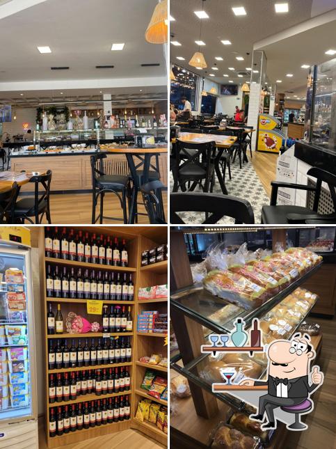 O interior do Bella Caiçara Padaria e Pizzaria