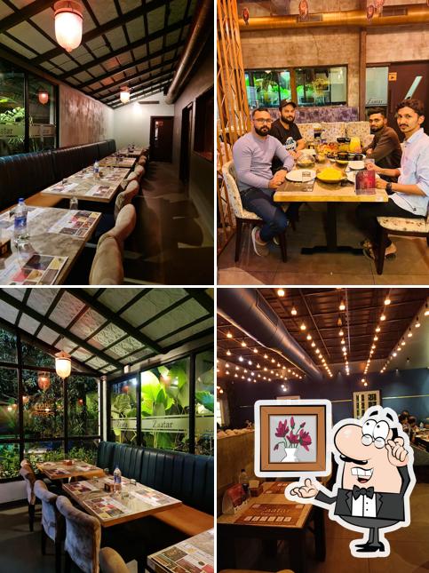 The interior of Zaatar Restaurant Calicut