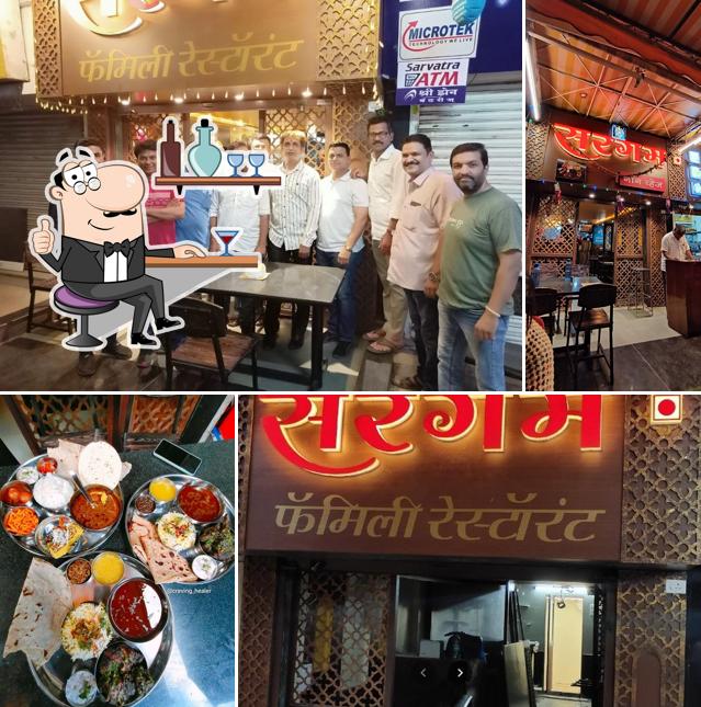 Take a seat at one of the tables at Sargam Family Restaurant