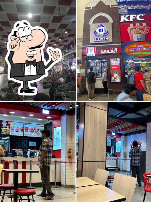 Take a seat at one of the tables at KFC