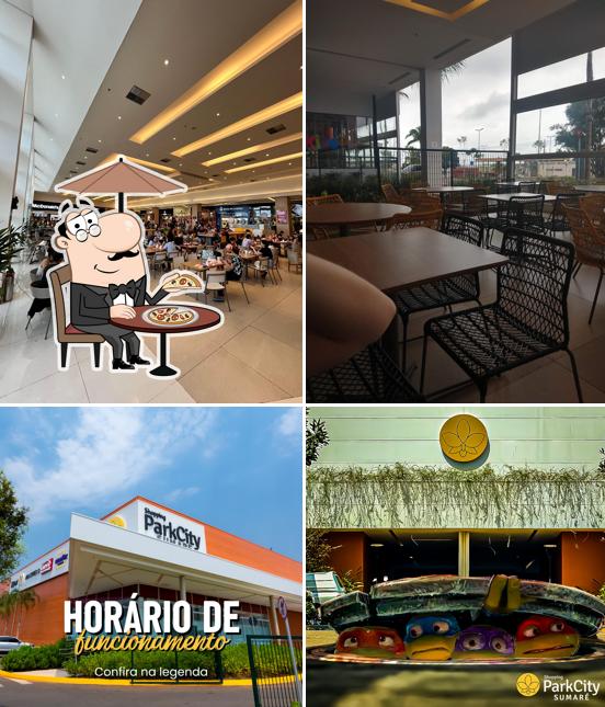 Você pode espairecer no na área externa do Shopping ParkCity Sumaré