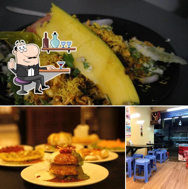 This is the image depicting interior and beverage at Chaat Hub