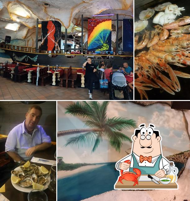 Risto pizza Uncino Gallery Hamburgheria serve un'ampia gamma di pasti di mare