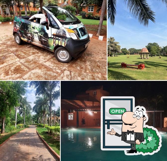 You can get some fresh air at the outside area of Vijayshree Resort, Hampi