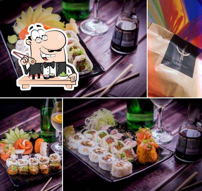 Prove diferentes opções de sushi
