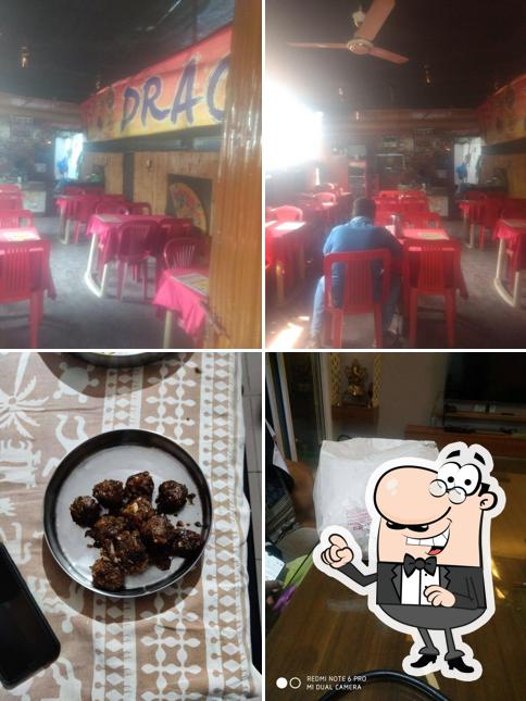Take a seat at one of the tables at Dragon Restaurant