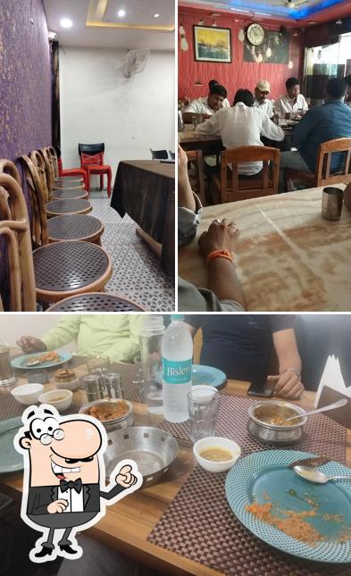 The picture of interior and food at Baba Hotel & Restaurant