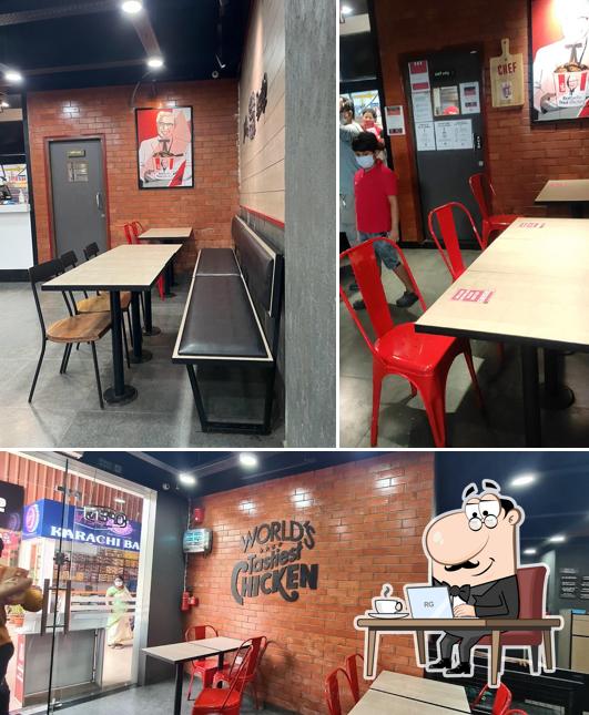 Take a seat at one of the tables at KFC