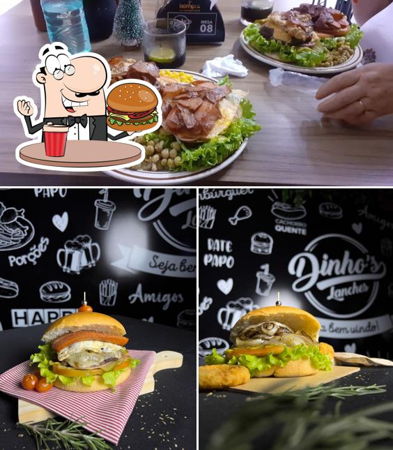 Consiga um hambúrguer no Dinho's Lanches