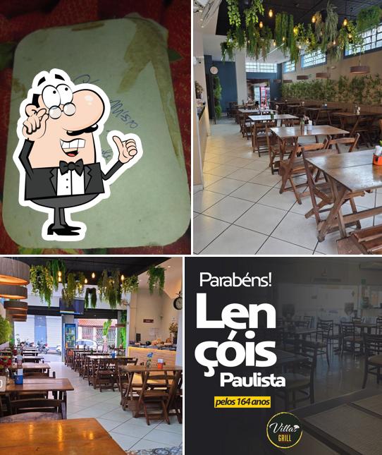 A ilustração da interior e comida no Restaurante Bom Gosto
