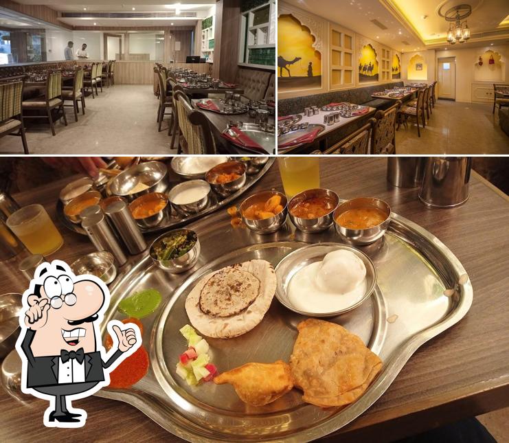The interior of Manbhavan premium thali by Prince's Palace