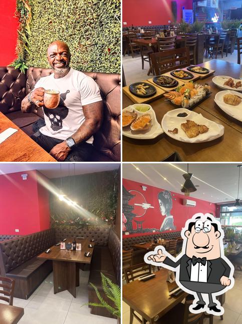 Sente em uma das mesas no Restaurante Japonês - Kasuo Sushi