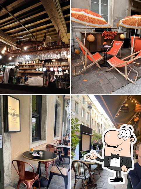 Installez-vous à l'une des tables de Les Planches