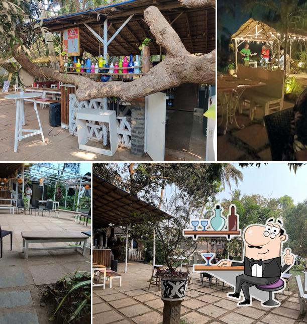 Take a seat at one of the tables at Saltamontes - Garden Cafe & Bar