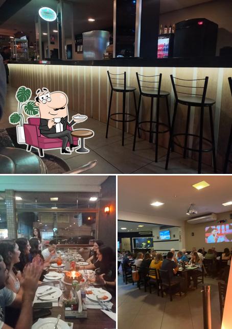 O interior do Pizzaria Luna