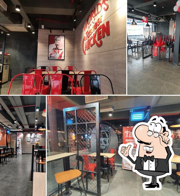 Take a seat at one of the tables at KFC