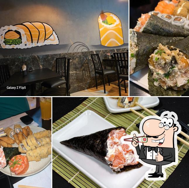 Rolos de sushi são oferecidos por Raiz Sushi Vicente Pires