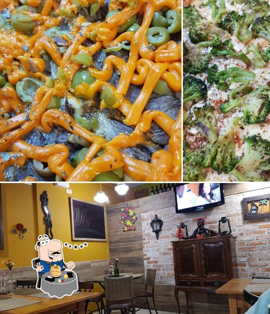A imagem da comida e interior no Pizza Maria Bistrô