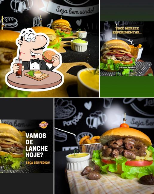 Os hambúrgueres do Dinho's Lanches irão satisfazer uma variedade de gostos