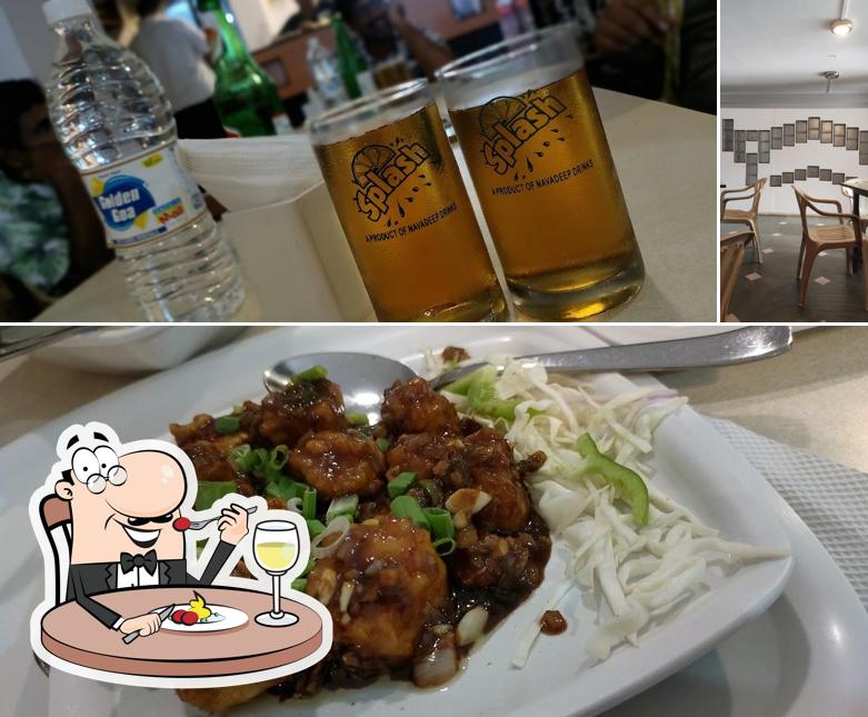 This is the image showing food and interior at Hotel Navdeep