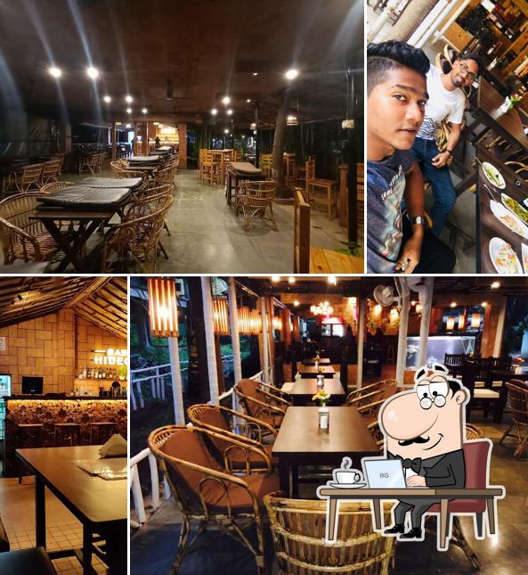 Take a seat at one of the tables at Bab's Hideout