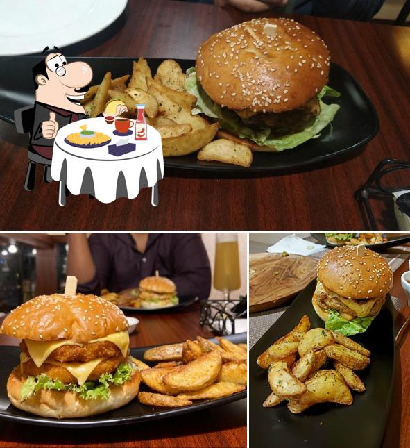 Order a burger at La Selle Restaurant Bar & Cafe