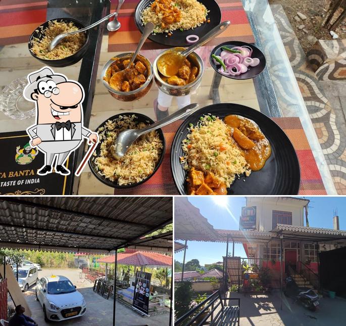 This is the image showing exterior and food at Santa Banta Dhaba