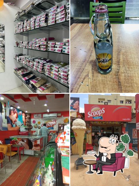 The interior of Scoops Ice Cream