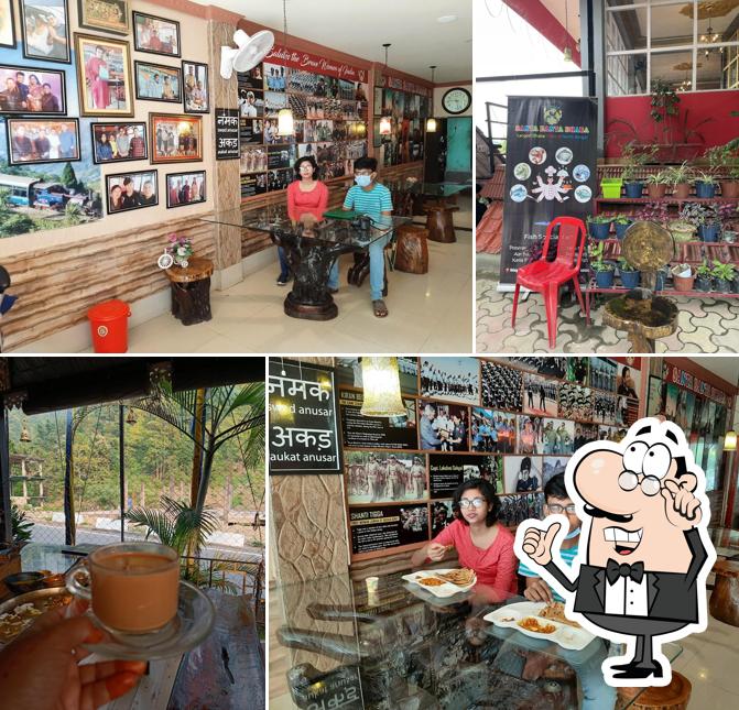 Take a seat at one of the tables at Santa Banta Dhaba