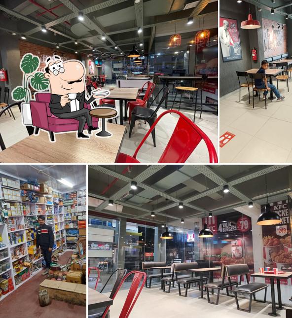 Take a seat at one of the tables at KFC