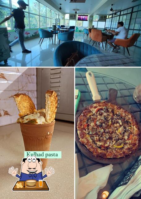 Take a look at the image displaying food and interior at Beans and Crust