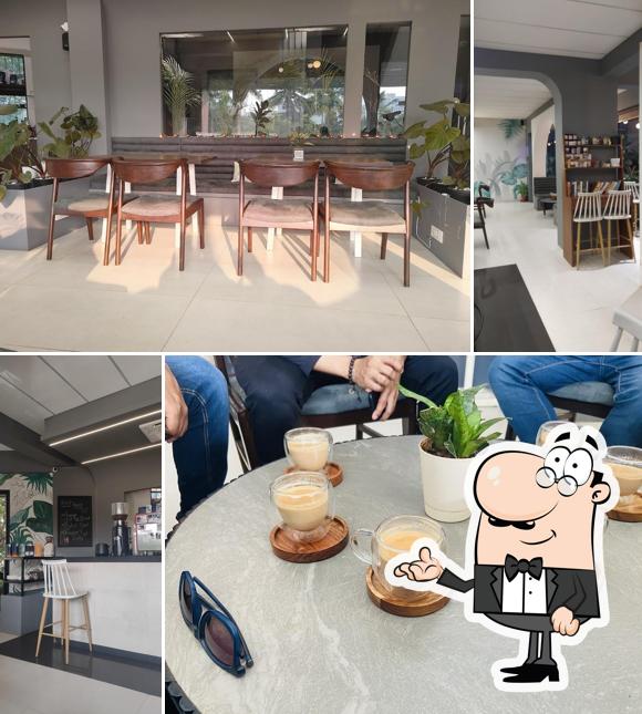 Take a seat at one of the tables at The Leaf Cafe