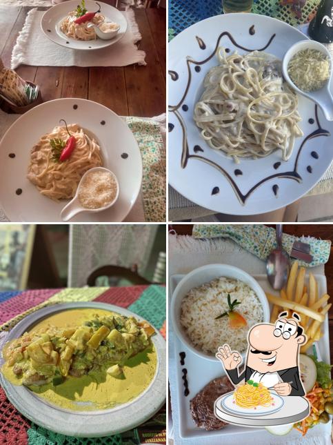 Espaguete carbonara em JenipapoJeri
