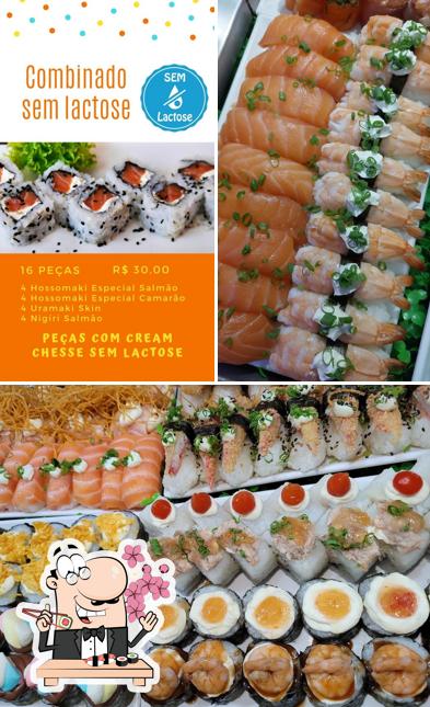 Rolos de sushi são oferecidos por Daito Sushi