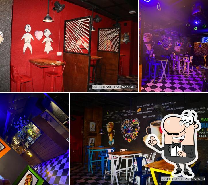 The interior of Cafe Hash Tag Sangli