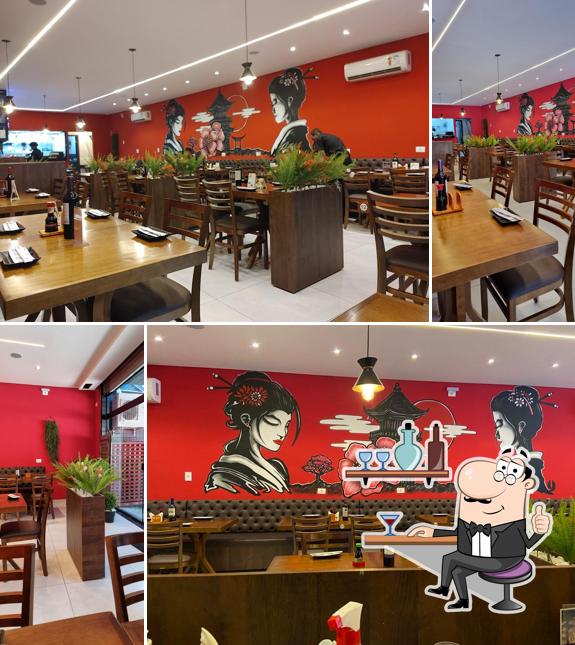 O interior do Restaurante Japonês - Kasuo Sushi