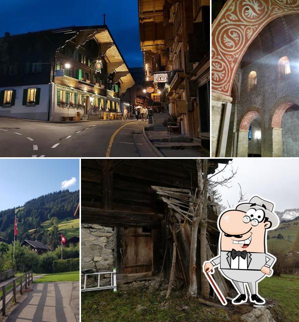 Puoi goderti l'aria fresca da seduto all'esterno di Hôtel de Commune de Rougemont