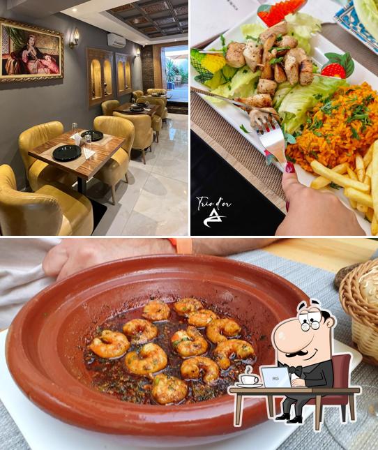 Parmi les diverses choses de la intérieur et la nourriture, une personne peut trouver sur Trio d'Or