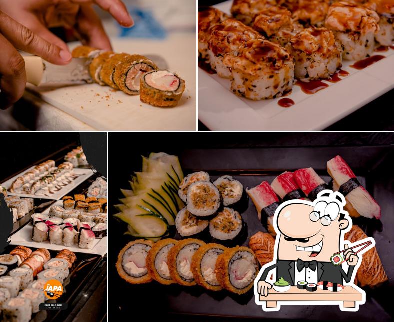 Rolos de sushi são disponibilizados no Mister Japa Sushi - Tibiri